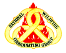 NWCG logo of three chain links superimposed over a red flame.
