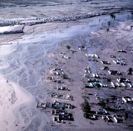 Village of Lourdes buried by lahars, Philippines