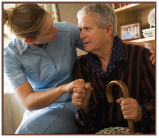 Nurse with an elderly man.