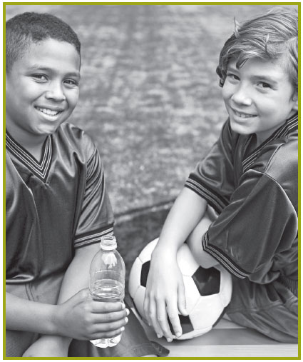 Two kids from a soccer team