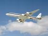 NASA's DC-8 Airborne Science research aircraft takes off.