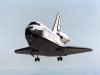 Space Shuttle Endeavour lands at Edwards Air Force Base.