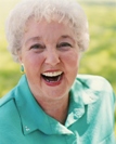 Close-up of elderly woman laughing