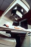 Girl receiving radiation therapy