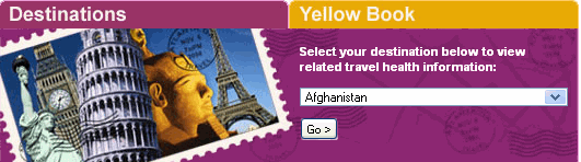 Destinations, indicated by postage stamp with images of the Eiffel  Tower, King Tut’s death mask, the leaning tower of Pisa, Big Ben, and the Statue of Liberty.