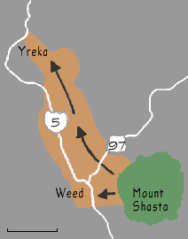 Map of Mount Shasta area