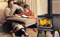 Image of people next to a wood stove