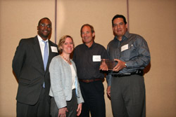 Dina Kruger and Jerome Blackman, EPA, with the Electric Power Systems Partner Awardees from Southern California Edison, Howard Gollay and Alex Salinas.