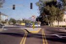 photo of a forced turn lane