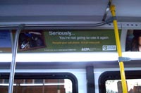 photo of public service announcement on Chicago bus