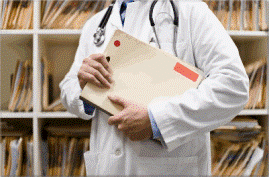 Doctor holding medical folder