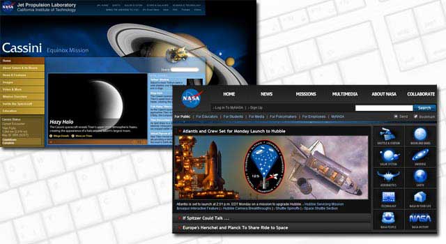 Cassini and NASA sites