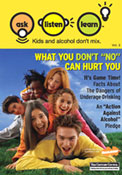Cover of the publication 'Ask, Listen, Learn - Kids and Alcohol Don't Mix'