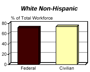 FACT BOOK: Race/National Origin (RNO)Federal and U.S. Civilian Labor ForcePercent of Total Workforce, As of September 30, 1996; White Non-Hispanic