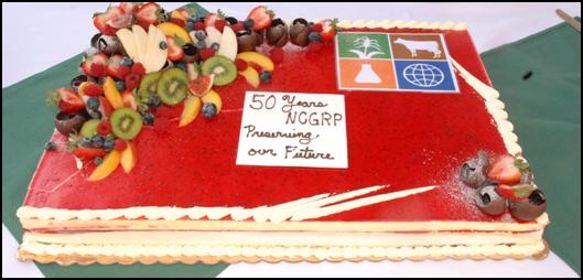 Cake at 50th anniversary celebration.