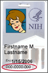 Graphic of NED ID Badge with ID Number highlighted.