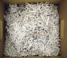 Photo of a box of shredded paper