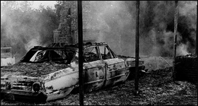 Home firebombed by the KKK in 1966. AP photo.