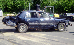 Photo of damaged sedan