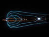Artist's concept of THEMIS orbits and nightside magnetic field