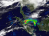 satellite image of smoke from fires in Sumatra