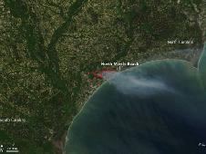 satellite image of fire in South Carolina