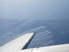 A view from the King Air B200 flying over wildfires near Myrtle Beach, S.C.