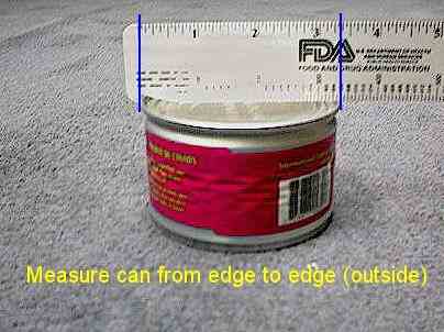 Correct Measuring - Cylindrical Container: Measure can from edge to edge (outside)