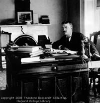 picture of TR at his desk