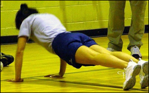 Photo of physical training: push ups.