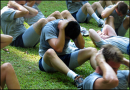 Photo of physical training: sit-ups