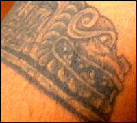Closeup photo of an arm tatoo