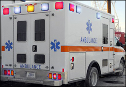 An FBI ambulance on standby at the scene of the January 15 crash of U.S. Airways Flight 1549 into the Hudson River.