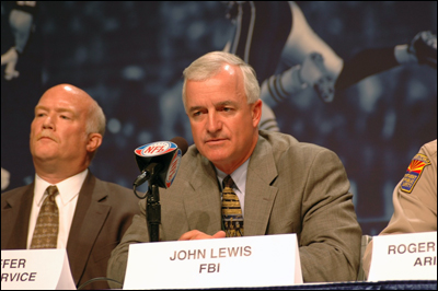 FBI Phoenix Special Agent in Charge John Lewis participates in the NFL Security Media Briefing on 