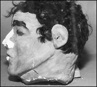 Side view of model head found in Frank Morris’s cell