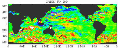 Global Sea Surface Height Data - 01/2004