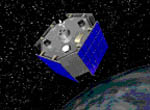 A graphic image that represents the ACRIMSAT mission