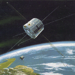 A graphic image that represents the Dynamics Explorer mission