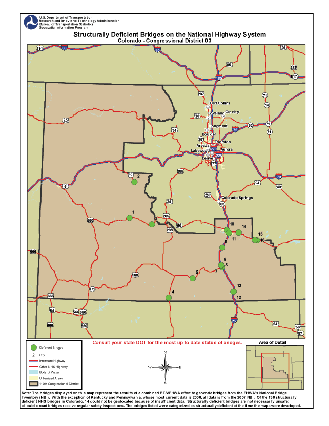 Colorado (Congressional District 3). If you are a user with disability and cannot view this image, call 800-853-1351 or email answers@bts.gov.