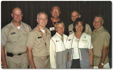 photo of seven U.S. Public Health Service officers who were sent to Port Charlotte and Punta Gorda, FL, after Hurricane Charley as members of the Mental Health Team