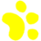 a yellow cats paw print