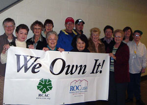 Hidden Village Owners' Association, left to right: Lucy Harter, Margaret Warner, Dixie Tanner, Carol Calkins, Marjorie Neff, Gary Russell, Dorothy Sheppard, Gaius Shultz, Gloria Black, Rita Erickson, Lois Mahanes, Lesa Terry, Kathryn Miles