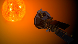 A graphic image that represents the Solar Probe Plus mission