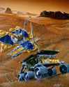 A graphic image that represents the Mars Pathfinder mission