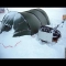Antenna and tent in snow (PolarHusky.com)