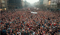 Protesters in Prague, Czech Republic