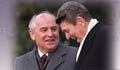 Former President Ronald Reagan and former Soviet President Mikhail Gorbachev 