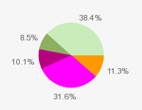 Pie chart: in table form below