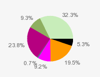 Pie chart: in table form below