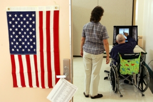 Votante con discapacidades.